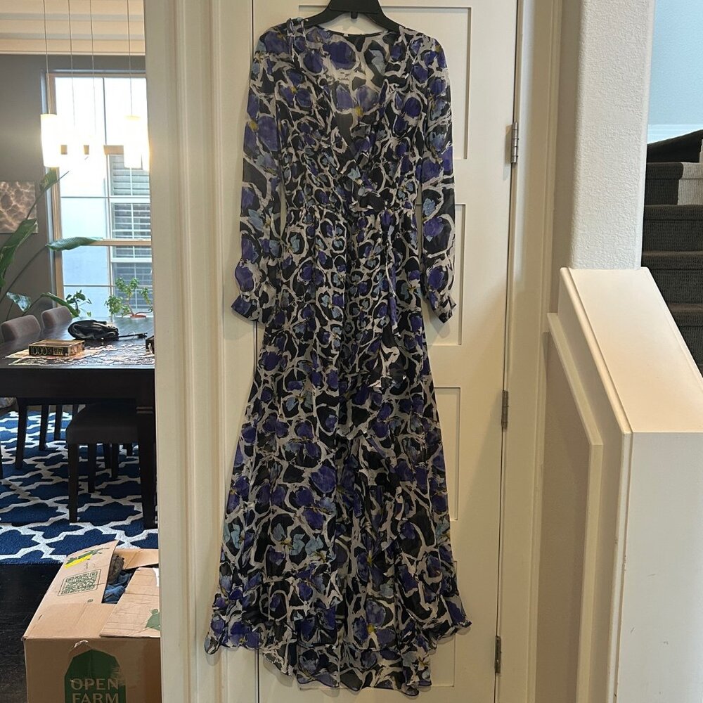 GORGEOUS! Sachin & Babi Noir Long Ruffle Dress - size 6 - LIKE NEW!